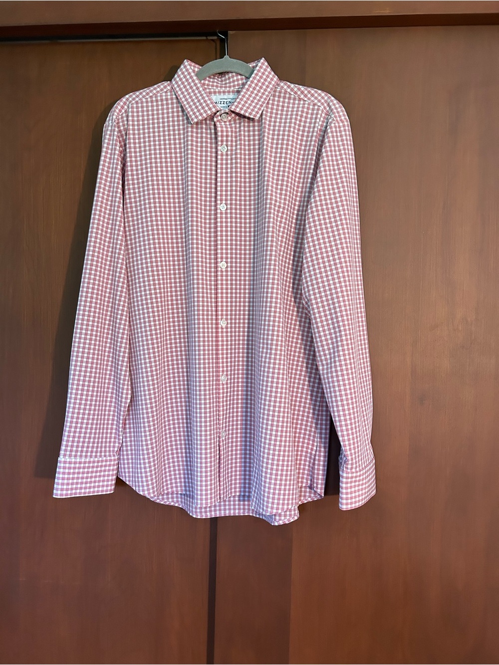 Mizzen+Main Pink and White Plaid Button-Down Shirt